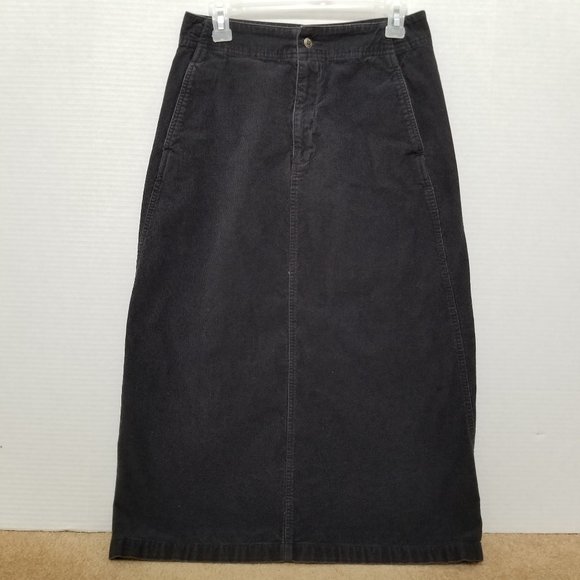 Eddie Bauer skirt 8P Petite long corduroy back split pockets Vintage? Y2K? - Picture 1 of 11